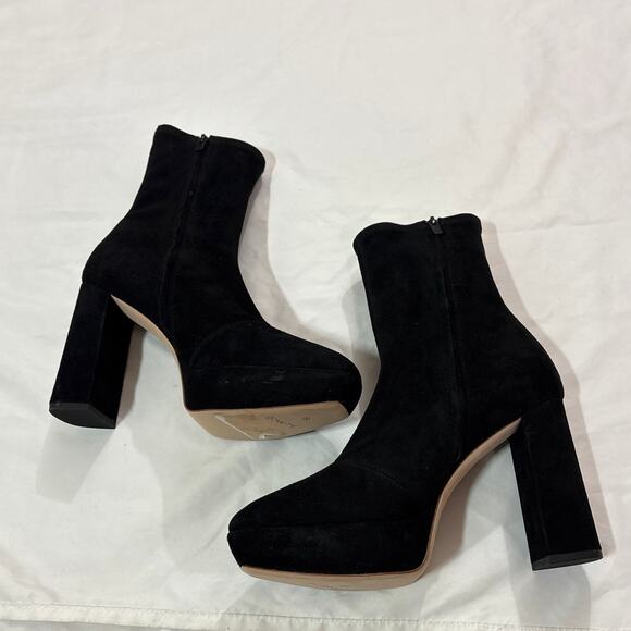 Loeffler Randall Womens Suede Block Heels Ankle Boots Shoes Black Size 9.5 - Picture 4 of 9